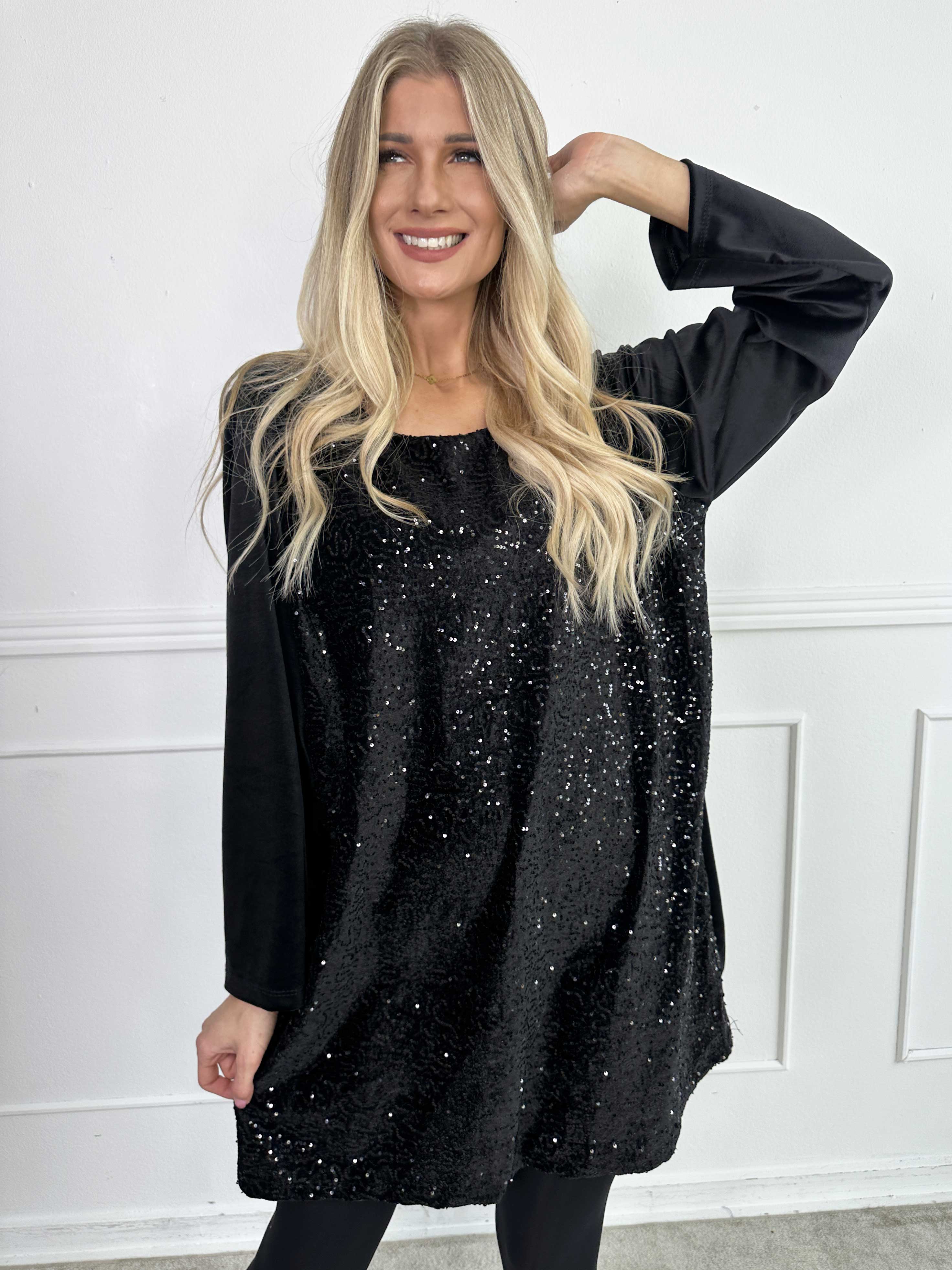 Eumonia - Blød tunikakjole med pailletter